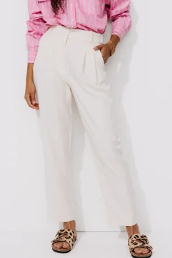 Promod Pantalon de tailleur Femme - Ecru Discount