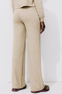 Promod Pantalon droit jersey côtelé - Beige Flash Sale