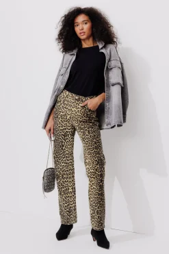 Promod Pantalon droit léopard Femme - Imprimé multicolore Imprimémulticolore Store