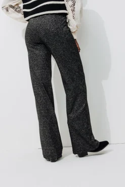 Promod Pantalon droit pailleté Femme - Noir New