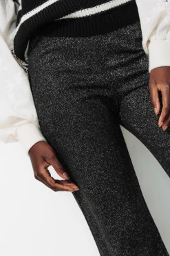 Promod Pantalon droit pailleté Femme - Noir New