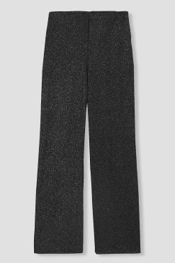 Promod Pantalon droit pailleté Femme - Noir New