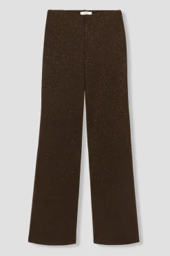 Promod Pantalon droit pailleté Femme - Marron Best