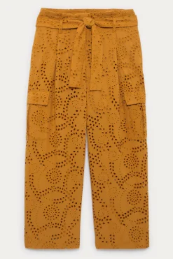 Promod Pantalon en broderie anglaise - Ocre Flash Sale
