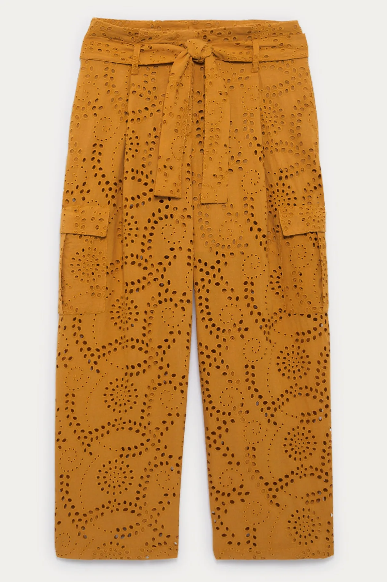 Promod Pantalon en broderie anglaise - Ocre Flash Sale