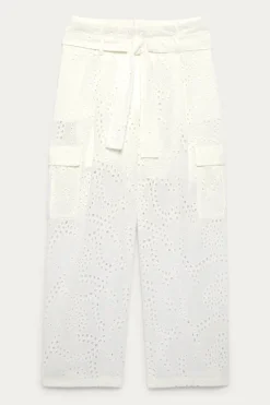 Promod Pantalon en broderie anglaise - Ecru Cheap