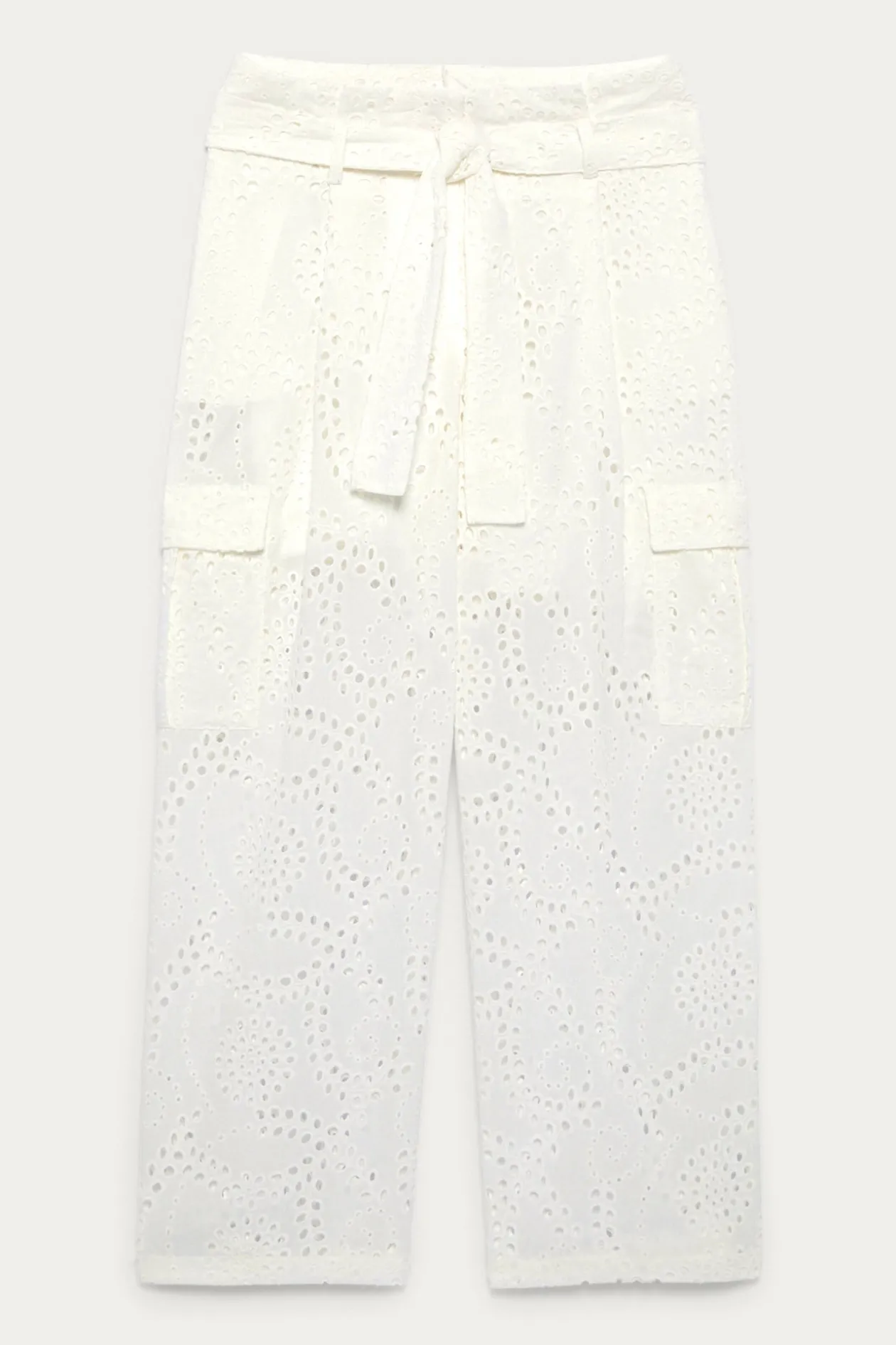 Promod Pantalon en broderie anglaise - Ecru Cheap