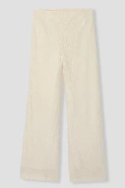 Promod Pantalon en dentelle Femme - Ecru Outlet
