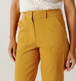 Promod Pantalon en toile de coton - Ocre Fashion