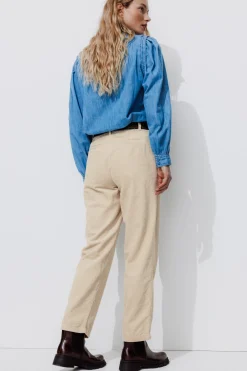 Promod Pantalon en velours côtelé - Beige Outlet