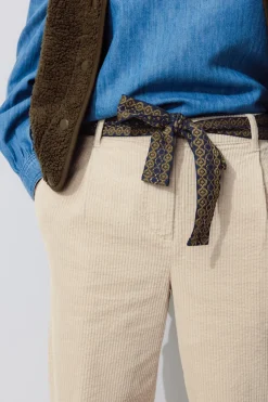 Promod Pantalon en velours côtelé - Beige Outlet