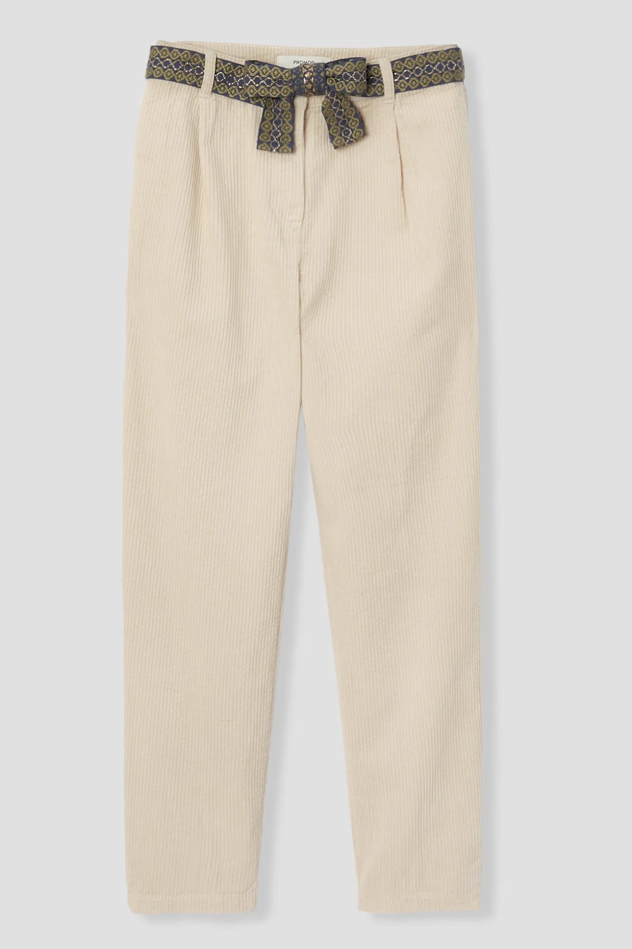 Promod Pantalon en velours côtelé - Beige Outlet