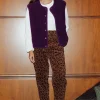 Promod Pantalon en velours léopard - Imprimé caramel Imprimécaramel Online