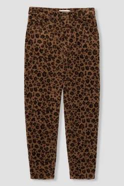 Promod Pantalon en velours léopard - Imprimé caramel Imprimécaramel Online