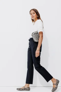 Promod Pantalon jogpant rayé Femme - Rayé marine Rayémarine Outlet