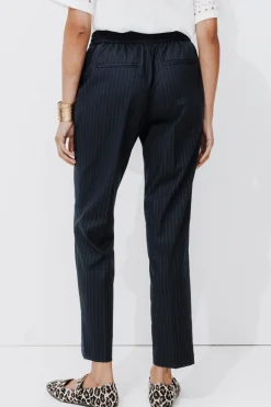 Promod Pantalon jogpant rayé Femme - Rayé marine Rayémarine Outlet