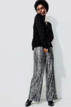 Promod Pantalon large à paillettes - Imprimé multicolore Imprimémulticolore Cheap