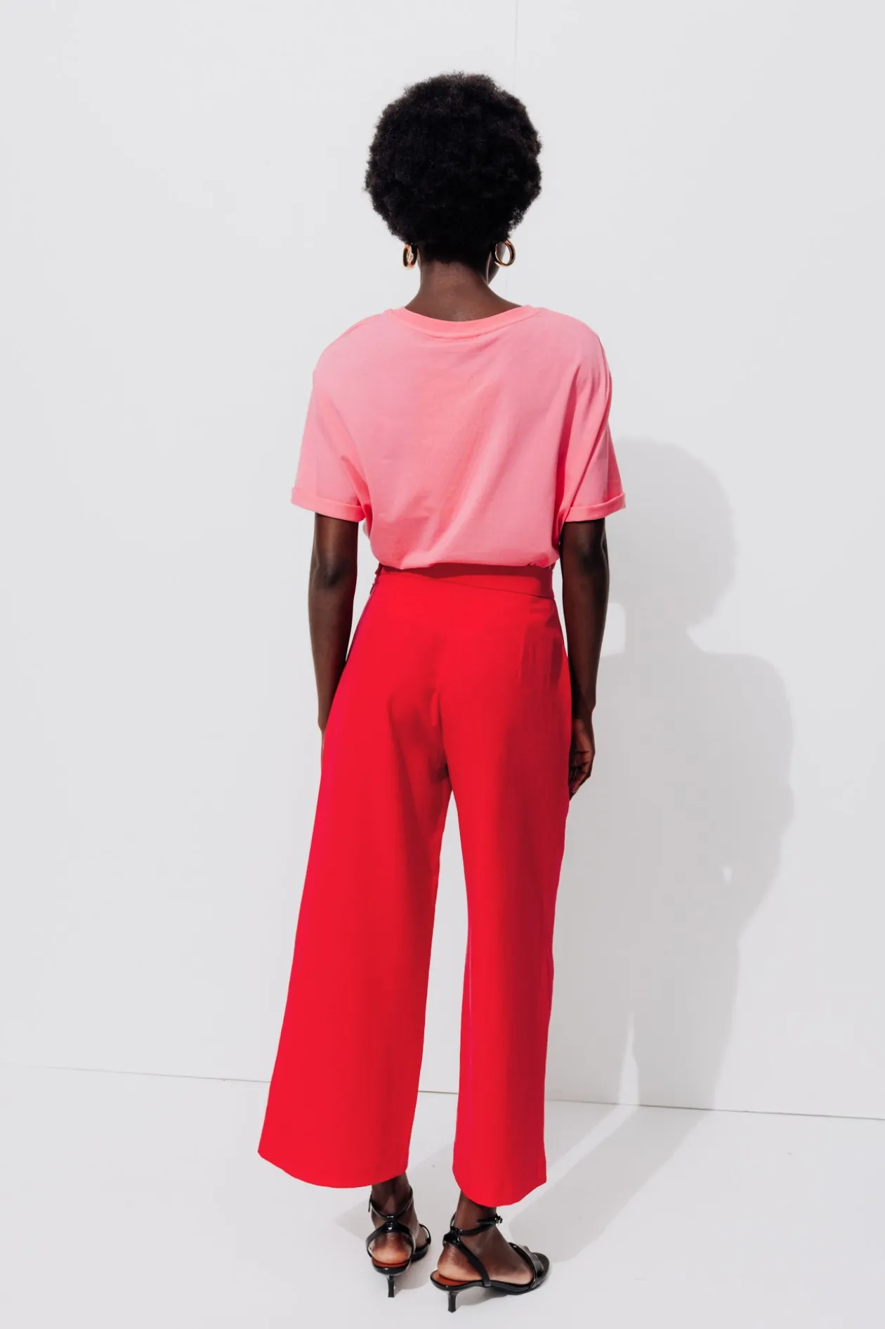 Promod Pantalon large et 7/8è - Rouge Cheap