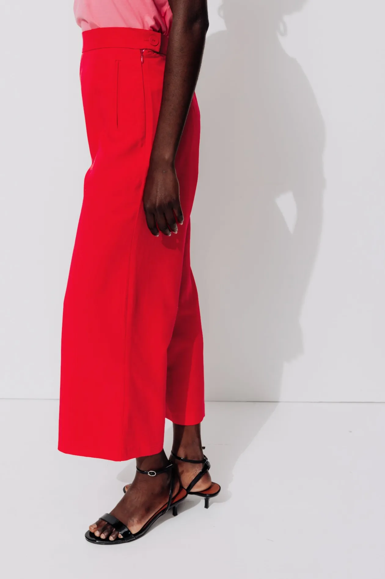 Promod Pantalon large et 7/8è - Rouge Cheap