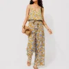 Promod Pantalon large et fluide Femme - Imprimé ocre Impriméocre Flash Sale