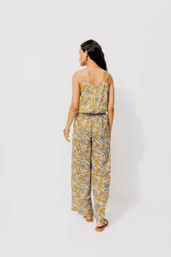 Promod Pantalon large et fluide Femme - Imprimé ocre Impriméocre Flash Sale