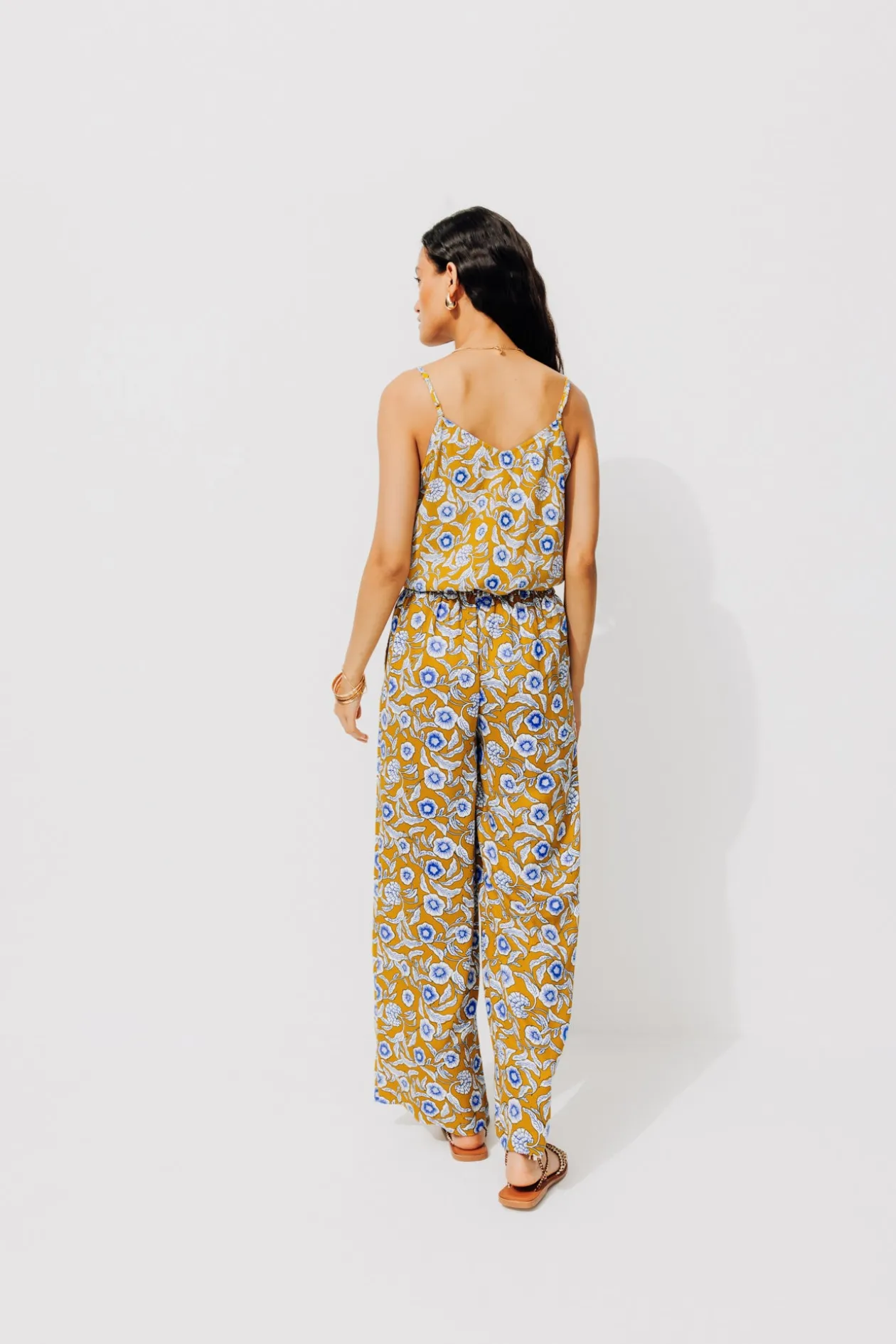 Promod Pantalon large et fluide Femme - Imprimé ocre Impriméocre Flash Sale