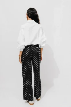 Promod Pantalon large et fluide Femme - Imprimé noir Impriménoir Shop