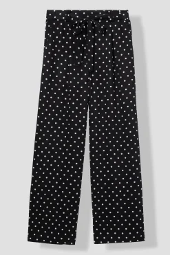 Promod Pantalon large et fluide Femme - Imprimé noir Impriménoir Shop
