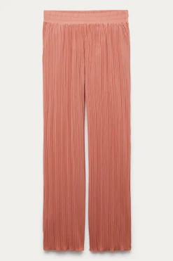Promod Pantalon large et plissé Femme - Rose Fashion