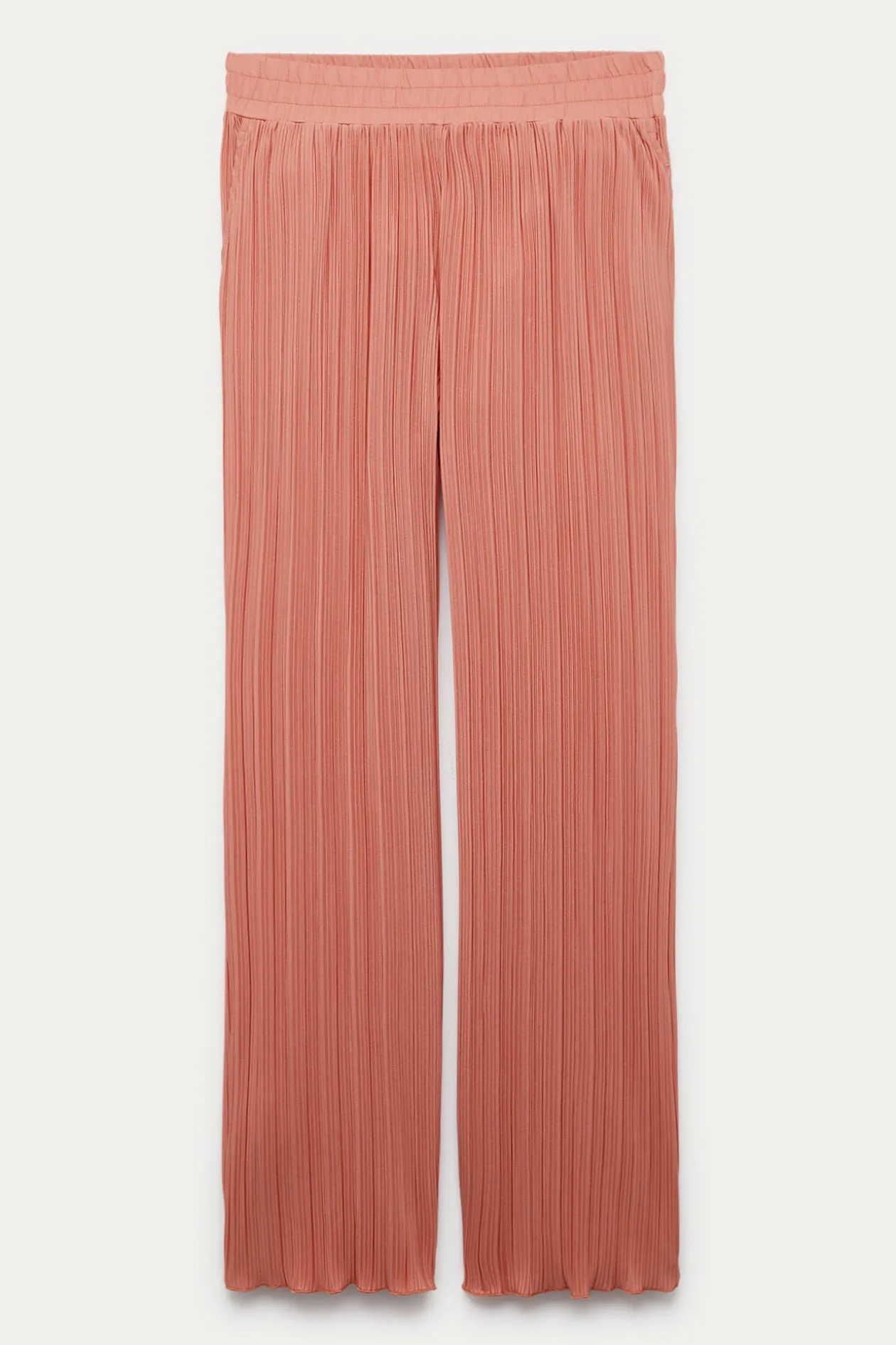 Promod Pantalon large et plissé Femme - Rose Fashion