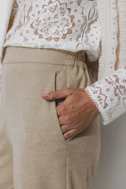 Promod Pantalon large Femme - Ecru Store