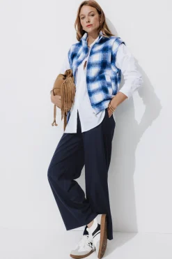 Promod Pantalon large Femme - Marine Flash Sale