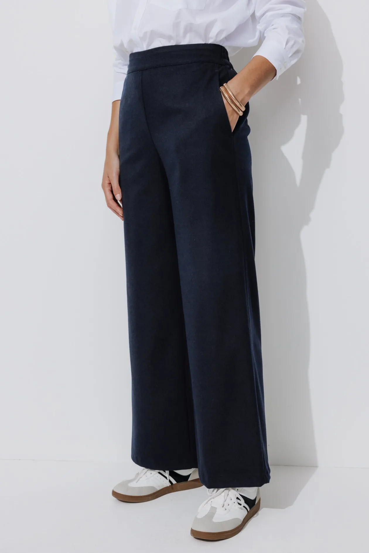 Promod Pantalon large Femme - Marine Flash Sale