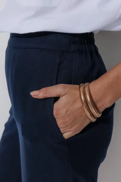 Promod Pantalon large Femme - Marine Flash Sale