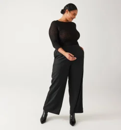 Promod Pantalon large Femme - Noir Best Sale