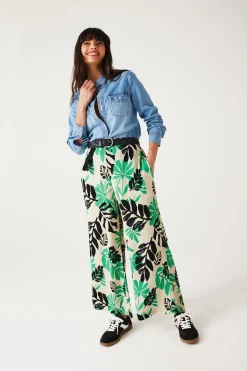 Promod Pantalon large imprimé Femme - Imprimé écru Impriméécru Store