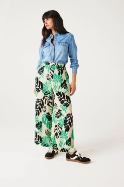 Promod Pantalon large imprimé Femme - Imprimé écru Impriméécru Store