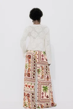 Promod Pantalon large imprimé Femme - Imprimé écru Impriméécru Discount
