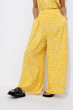 Promod Pantalon large imprimé Femme - Imprimé ocre Impriméocre Shop