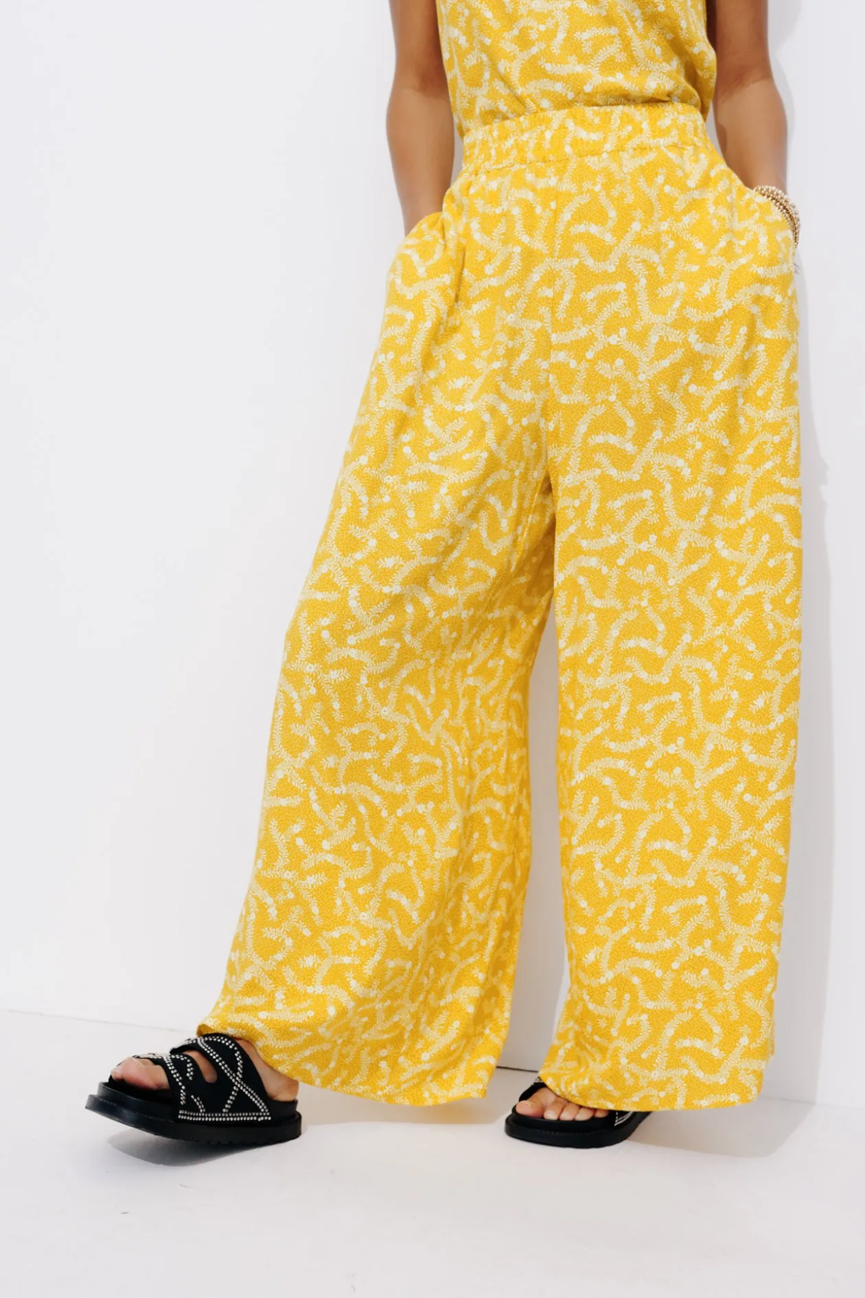 Promod Pantalon large imprimé Femme - Imprimé ocre Impriméocre Shop