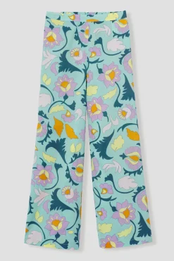 Promod Pantalon large imprimé Femme - Imprimé vert clair Imprimévertclair Discount