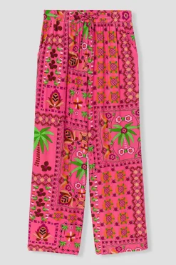 Promod Pantalon large imprimé Femme - Imprimé rose Imprimérose Fashion