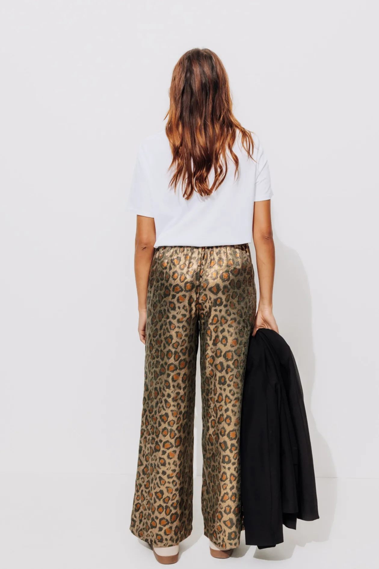 Promod Pantalon large léopard irisé - Imprimé noir Impriménoir Cheap