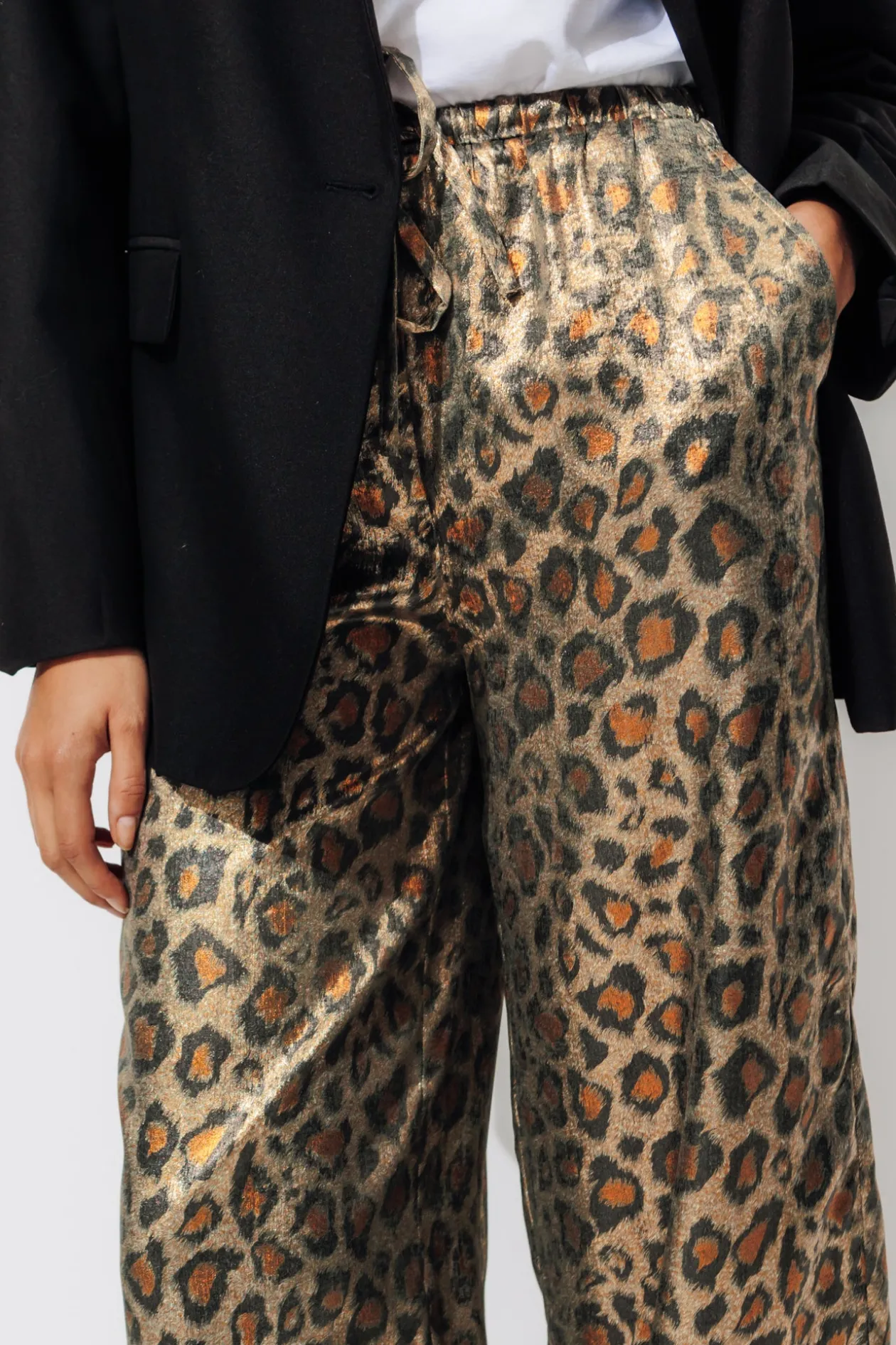 Promod Pantalon large léopard irisé - Imprimé noir Impriménoir Cheap