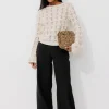 Promod Pantalon large taille haute - Noir Cheap