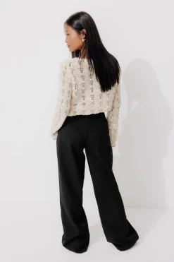 Promod Pantalon large taille haute - Noir Cheap