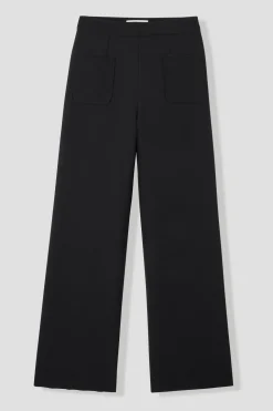 Promod Pantalon large taille haute - Noir Cheap