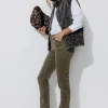 Promod Pantalon LUCIEN en velours - Kaki Outlet