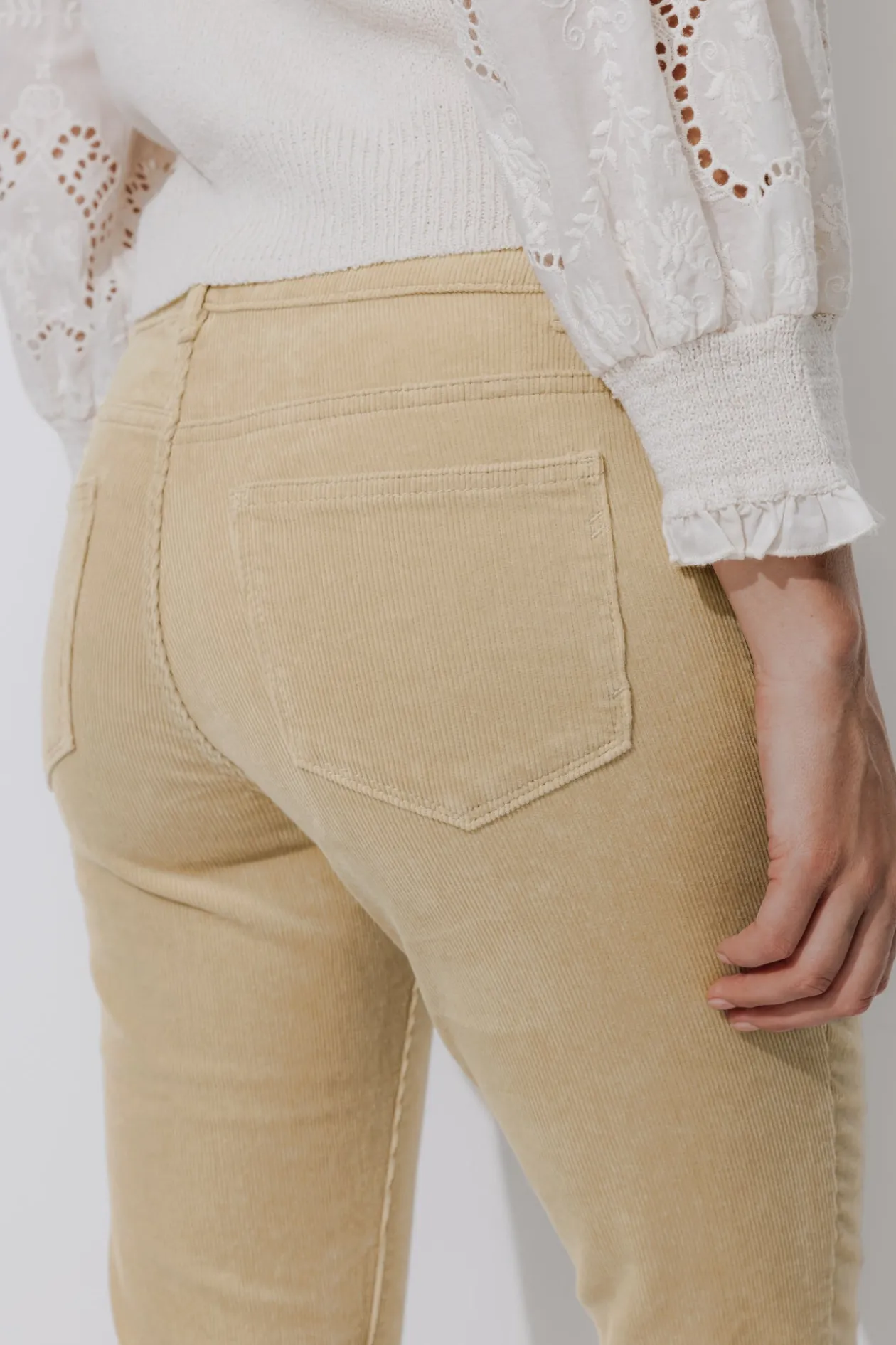 Promod Pantalon LUCIEN en velours - Beige Clearance