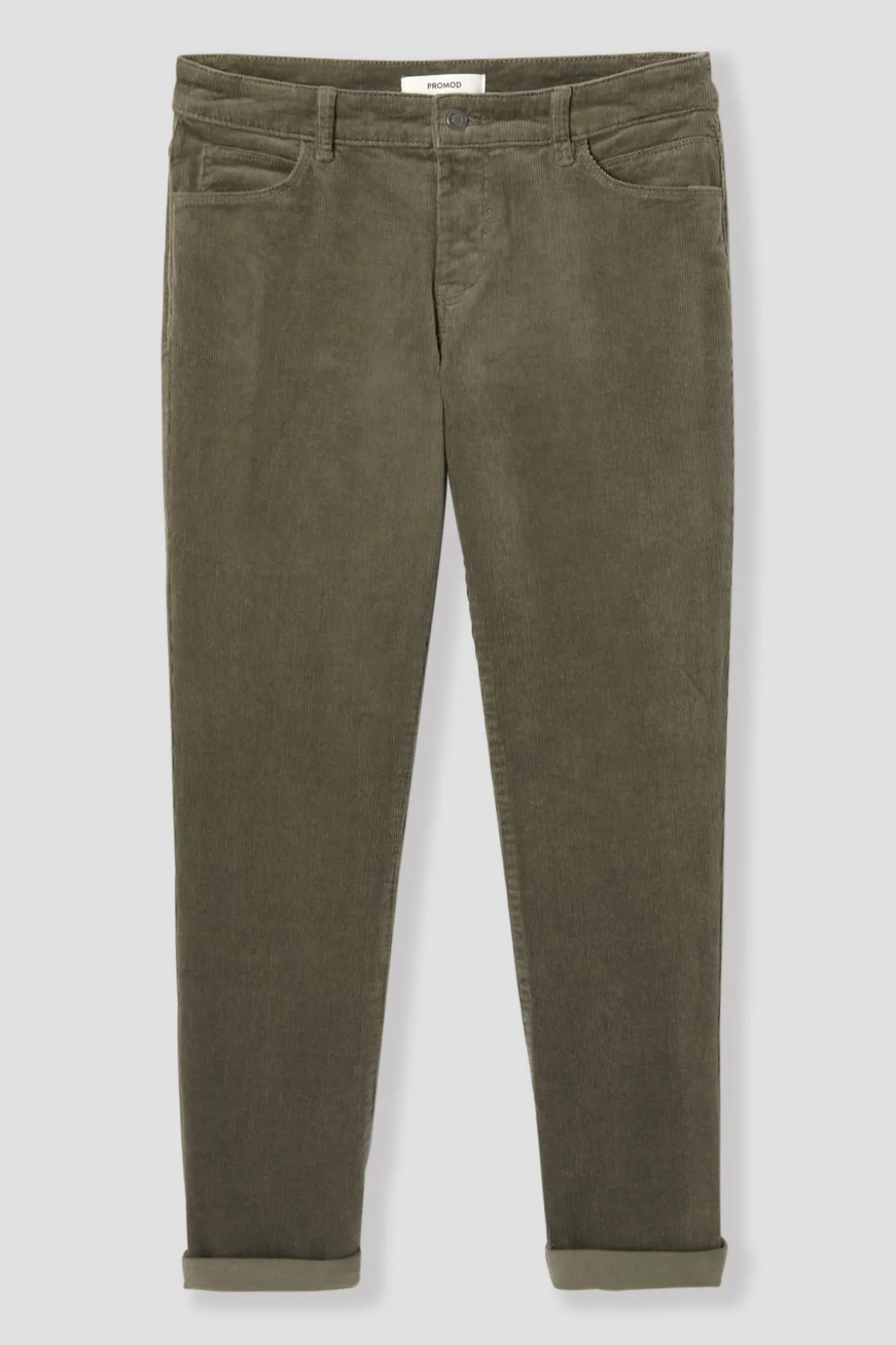 Promod Pantalon LUCIEN en velours - Kaki Outlet